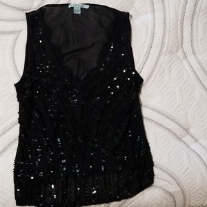 Black sequined tank